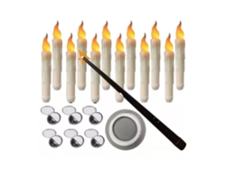 Velas flotantes Baok con varita de luz LED cálida intermitente, sin llama, funcionan con pilas, para fiestas de cumpleaños.