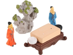 Juego de 5 miniaturas antiguas de jugadores de ajedrez chinos, estilo tradicional chino, decoración para el hogar y la oficina, GOKOCO
