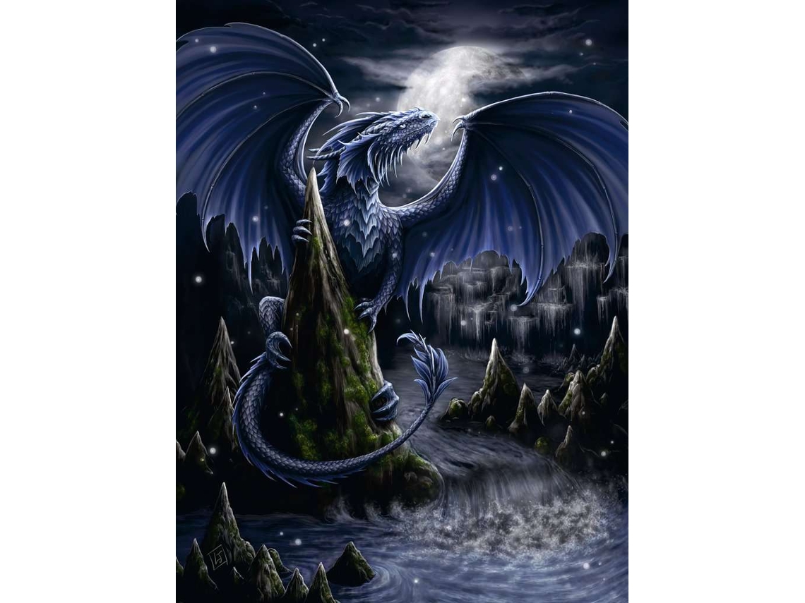 Rompecabezas Ravensburger El Dragón Azul, 1500 piezas, rompecabezas de fantasía