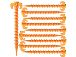 10 Clavos De Tienda De Camping De Plástico Resistente Tornillo Espiral Amarillo 20cm