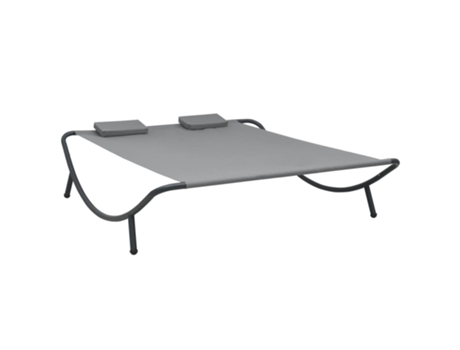 MAISON EXCLUSIVE - Tumbona doble de exterior de tela gris antracita
