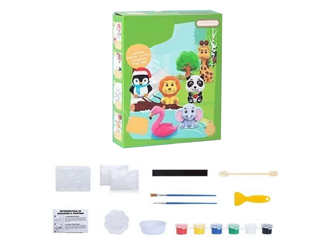 -juguete De Pintura De Yeso Para Niños Diy Manual Escultura Cartoon Moldes Pigmentos Estilo Animal