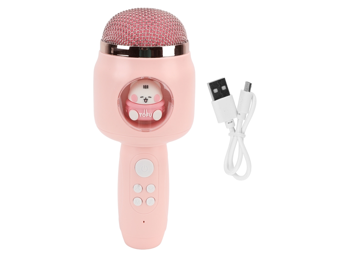 Ats-micrófono Inalámbrico Bluetooth Para Niños Bonito Micrófono De Mano Doméstico Rosa Para Fiesta