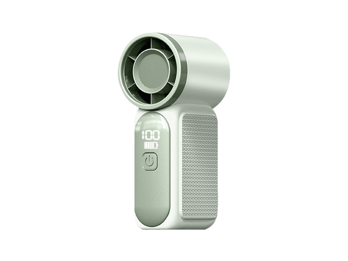 Ventilador portátil turbo USB recargable, 100 velocidades, ligero (112 g), 1200 mAh, 18 h de duración de la batería, verde, ideal para actividades al aire libre, STELASPLEN