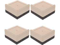 Juego De 4 Elevadores Pies Para Cama Y Escritorio, 4 Cm, Almohadillas Plástico Sólido Resistente