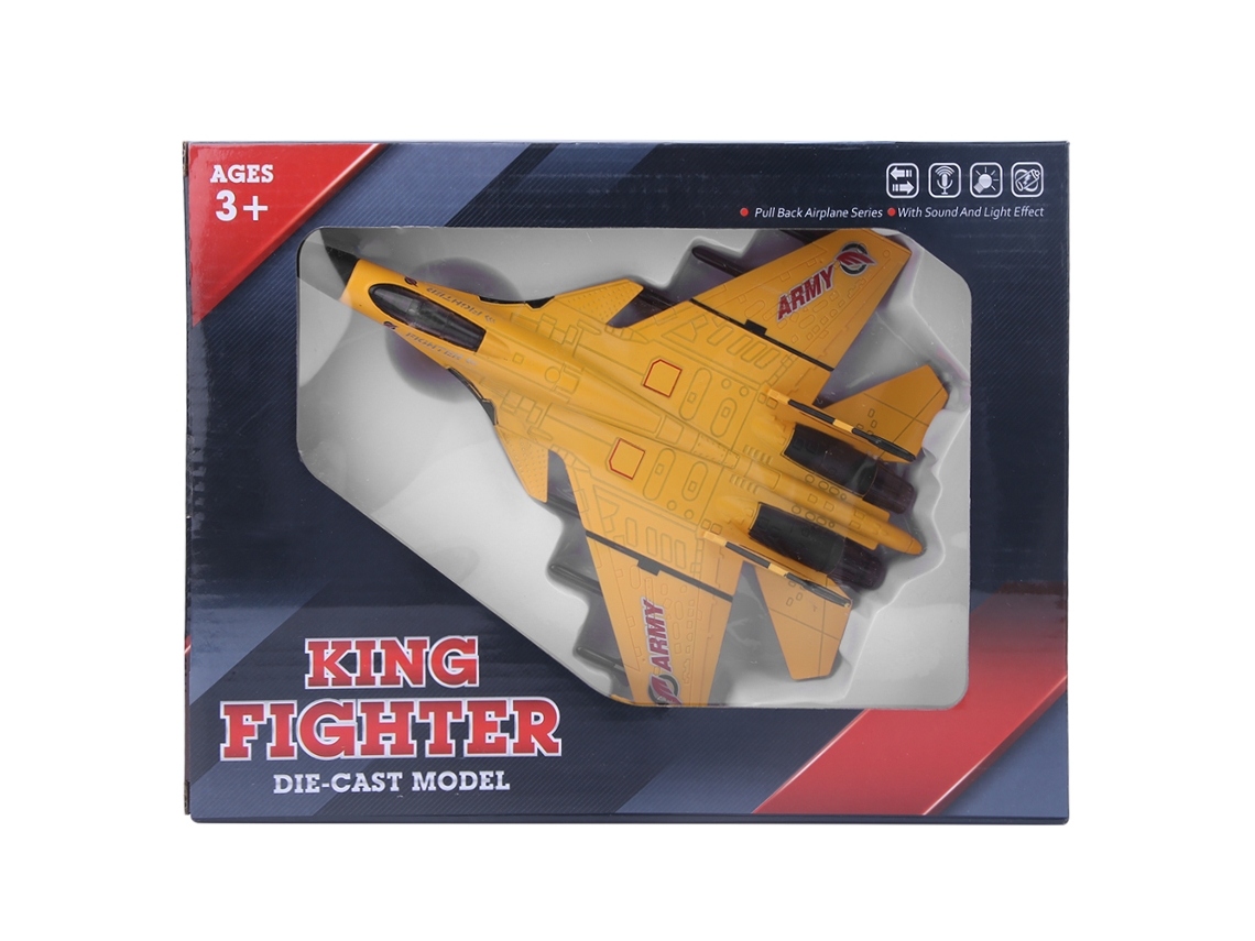Rebe-brinquedo Avião Modelo De Liga Com Tração E 5 Luzes 23cm Presente Para Crianças Amarelo