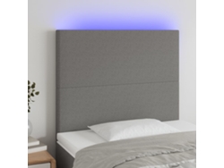 Cabecero Con Luces Led Tela Gris Oscuro 100x5x118/128 Cm