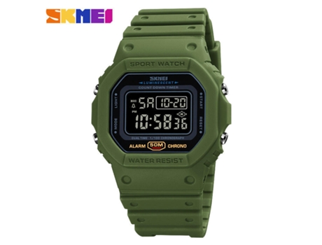 Relojes deportivos al aire libre para hombres y mujeres, reloj de pulsera electrónico cuadrado LED resistente al agua, máquina negra verde militar ...