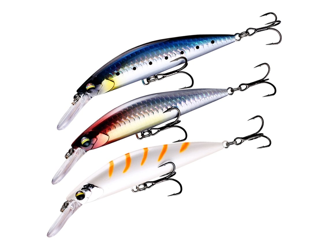 Lures De Pesca 11cm 29g Minnow Duro Imitación Ojos 3d Anzuelos Dobles Para Agua Salada