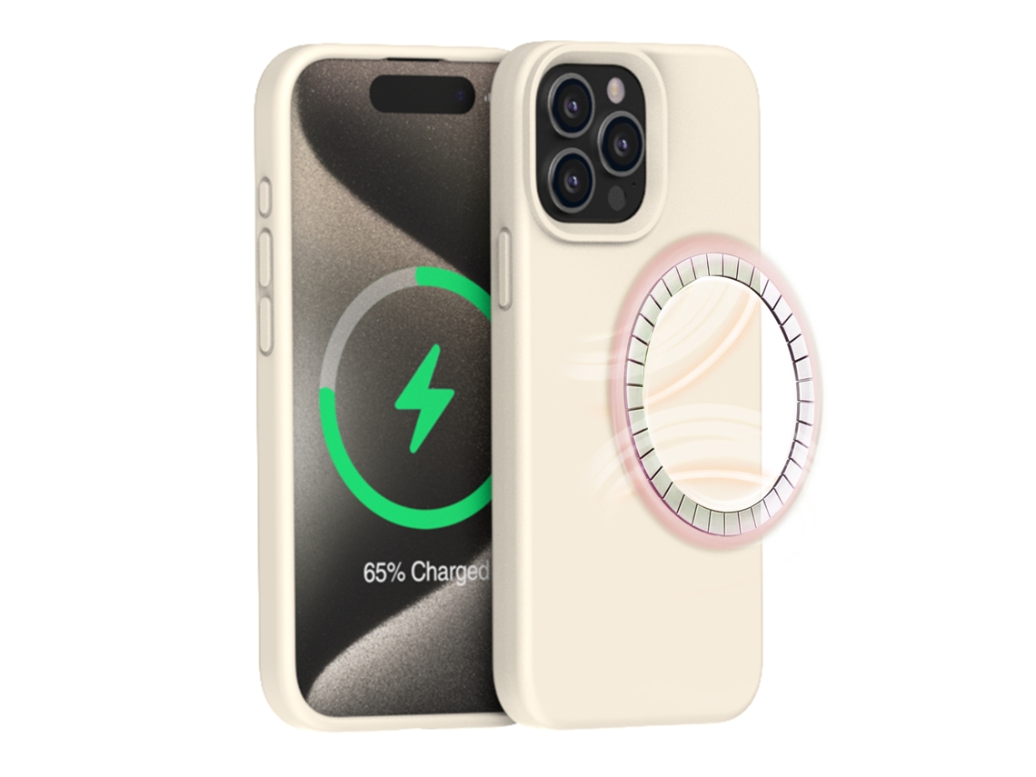 (blanco (magnético), Iphone 14 Pro) Funda Para Iphone, Silicona Líquida, Magnética.
