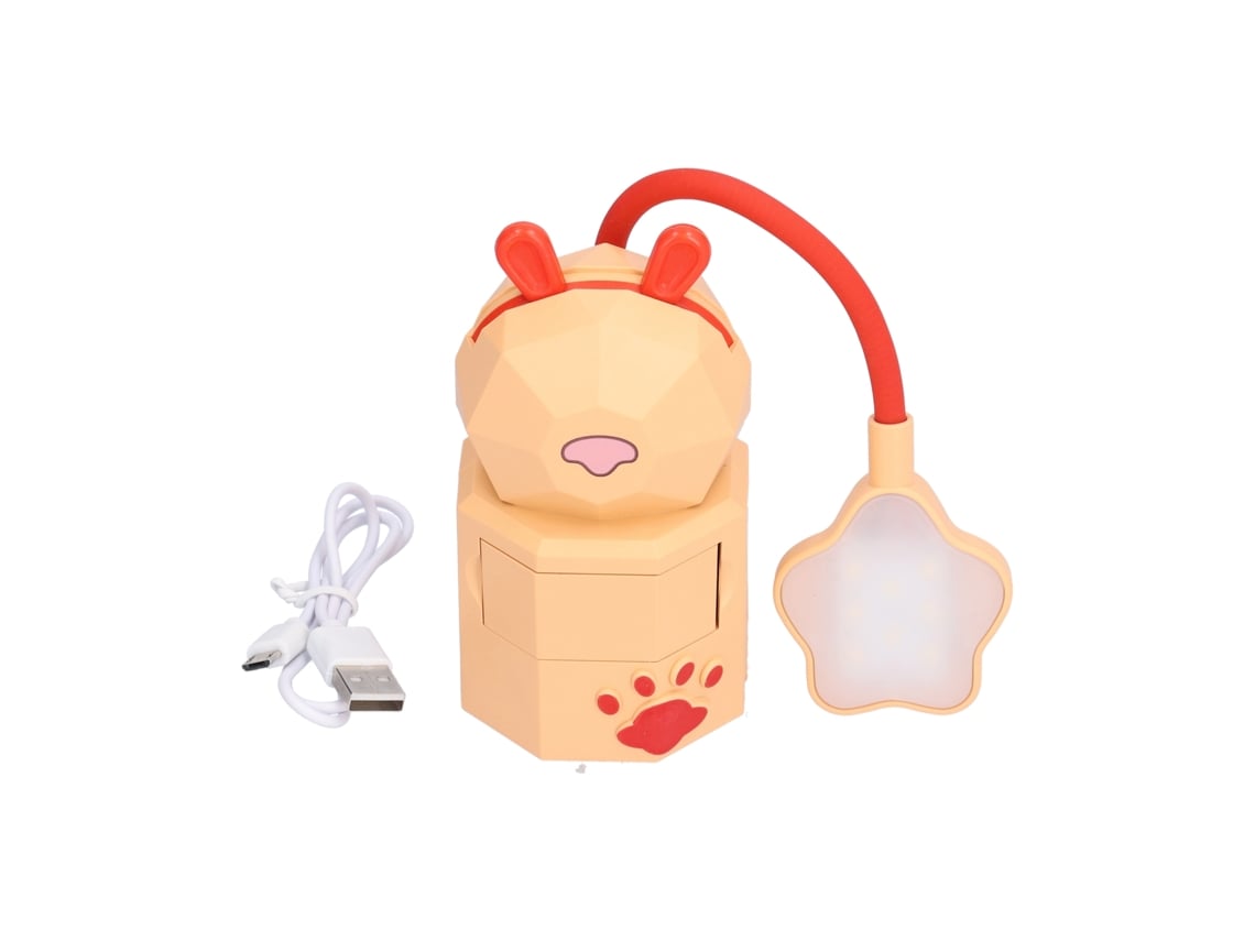 Lámpara de mesa LED BJ con luz blanca cálida, carga USB, fácil de usar, ideal para el estudio y dormitorios de estudiantes, luz nocturna amarilla.