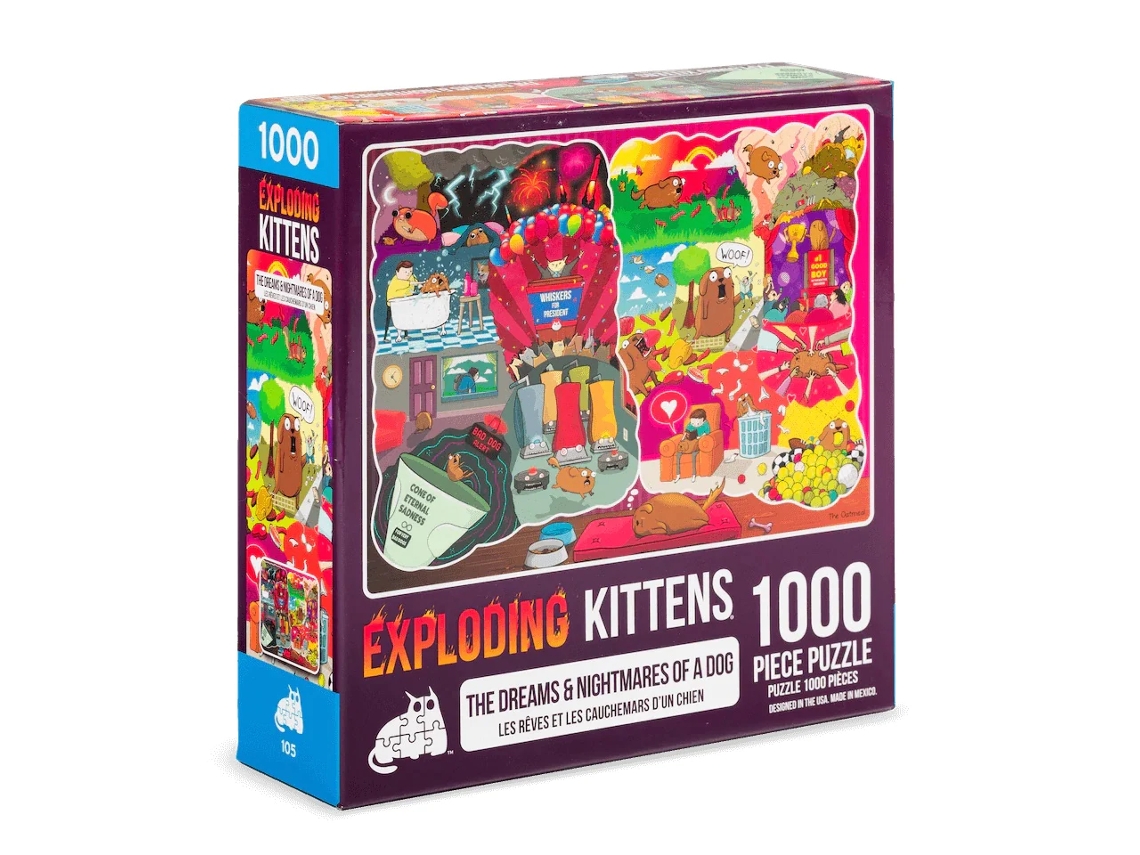 Puzzle EXPLODING KITTENS The Dreams And Nightmares Of A Dog (1000 Piezas)