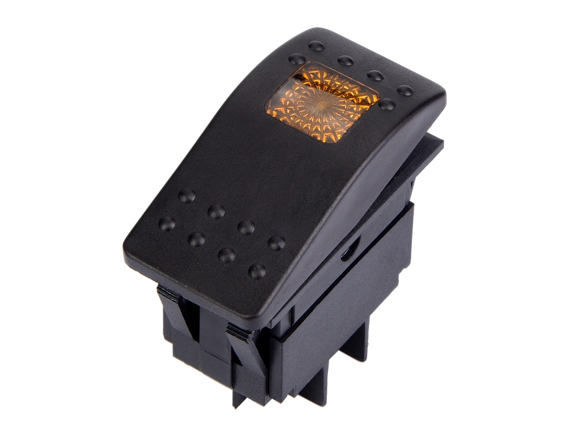 5 Interruptores Basculantes De 4 Pines Con Luz Led De 12 V Cc Para Baterías De Coche, Barco O Caravana (amarillo)