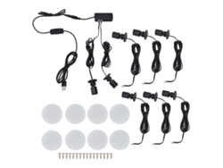 Lámpara LED 2026 para armario, regulable por USB, pequeña, redonda, para vitrina, ropa y joyas.