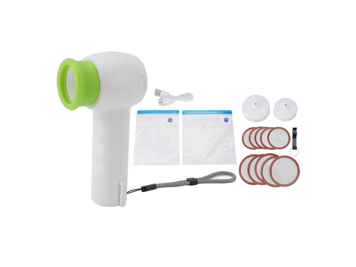 Selladora Al Vacío Portátil Inalámbrica Multifuncional Con Bolsas Y Tapas Para Alimentos.