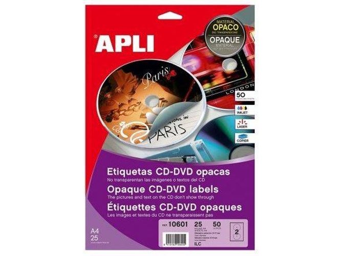 Etiquetas APLI CD-DVD Opacas