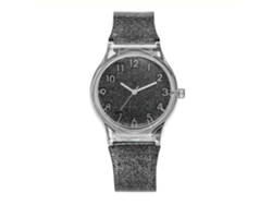 Reloj De Pulsera Clásico De Cuarzo Para Mujer Con Correa De Silicona Negra.
