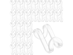Juego 30 Conectores Transparentes Apilables Perchas Ganchos Ahorran Espacio Armarios Clips Fijación Plástico
