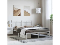 Estructura Cama Sin Colchón Con Cabecero Metal Blanco 150x200cm
