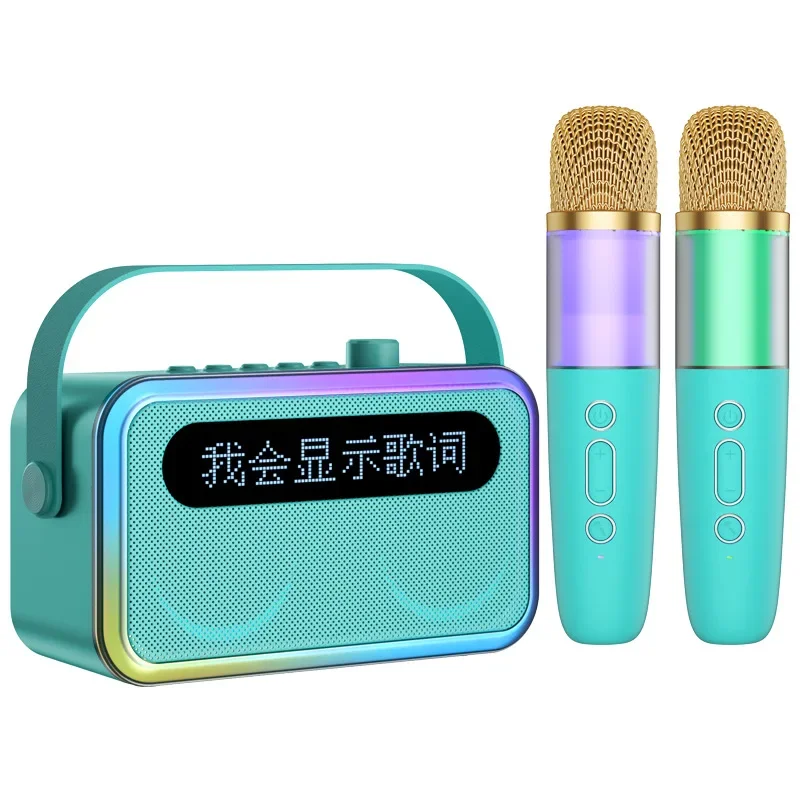 (azul Pavo Real) Altavoz Bluetooth U8 Con Pantalla Inteligente De Letras, Micrófono Dual, Compatible Con Inserción De Tarjeta