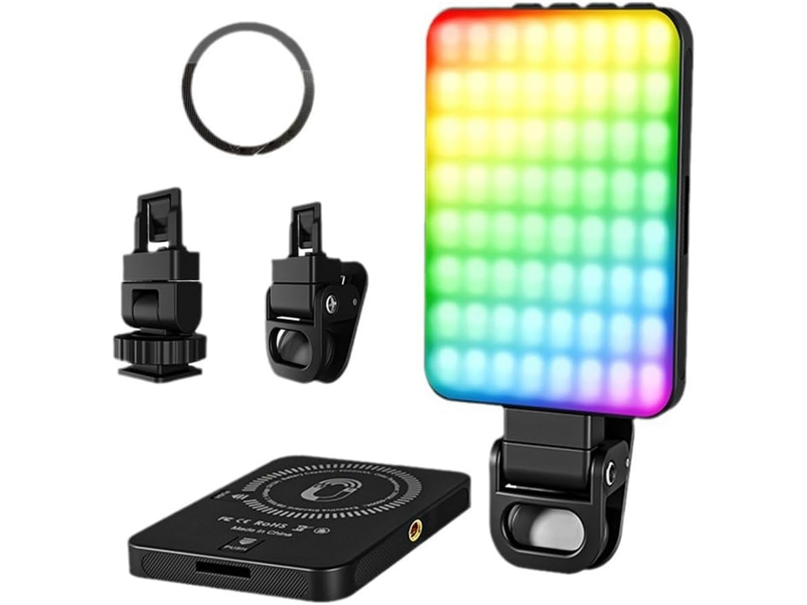 Linterna Magnética De Bolsillo Para Selfies Con Led Rgb, Con Clip Para Teléfono O Computadora Portátil.