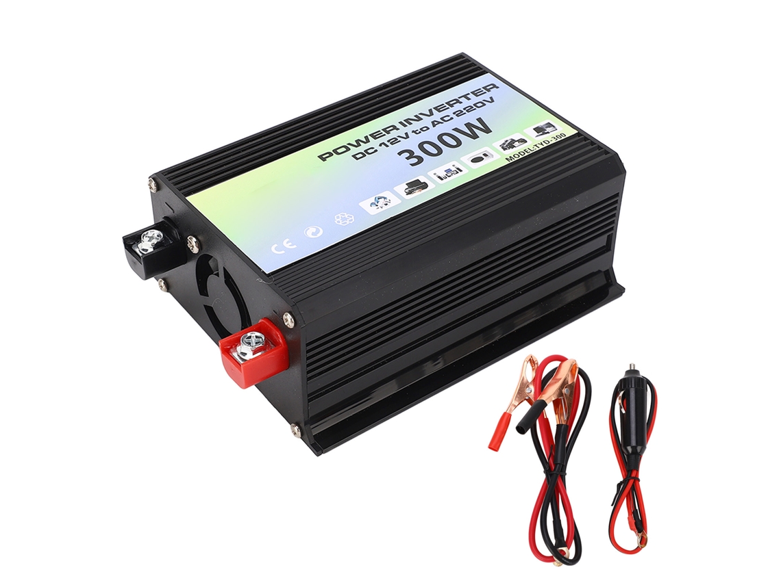 Inversor De Corriente 300w Para Coche 12v A 220v Con Puerto Usb Y Tomacorriente Universal