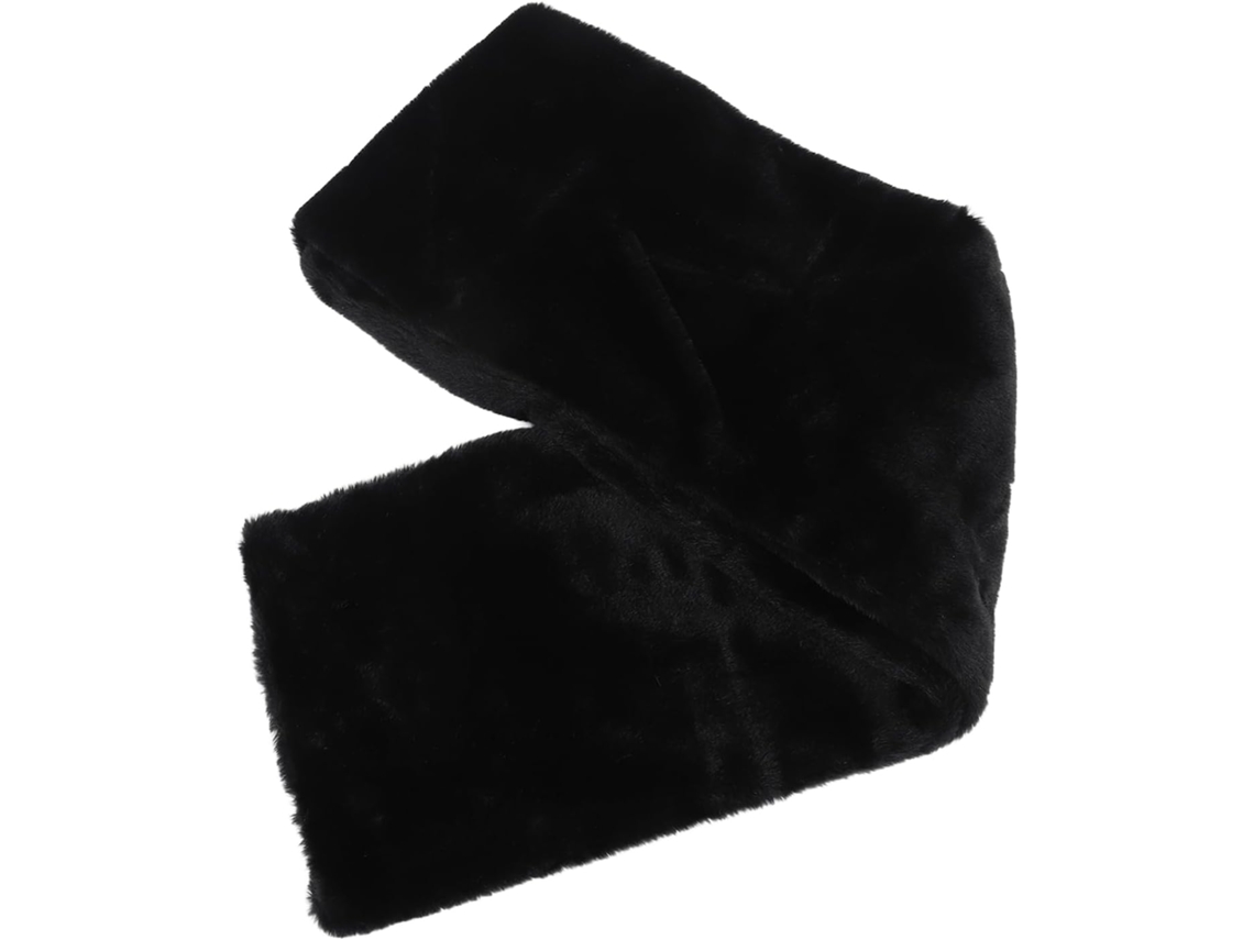 Bufanda De Piel Sintética Negra Suave Y Duradera Con Bolsillo Con Cremallera: Un Elegante Accesorio Para Mujer.