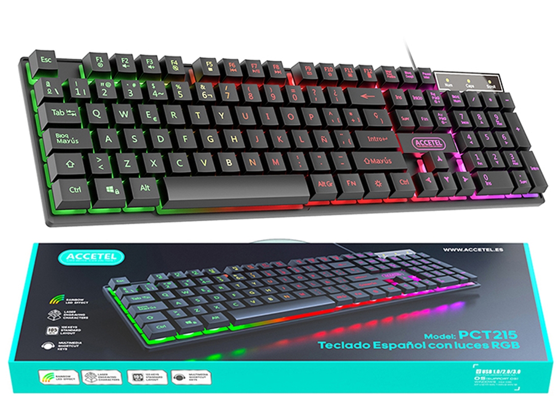 Teclado Gaming ACCETEL PCT215 Negro
