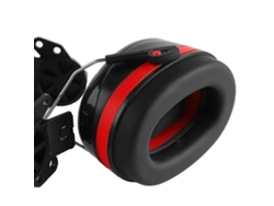 2 Protectores Auditivos Telescópicos Ajustables Con Ángulo De Reducción De Ruido Para Casco De Seguridad, Color Rojo Y Negro.