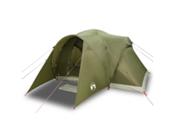 vidaXL Tienda campaña familiar iglú 6 personas impermeable verde oliva