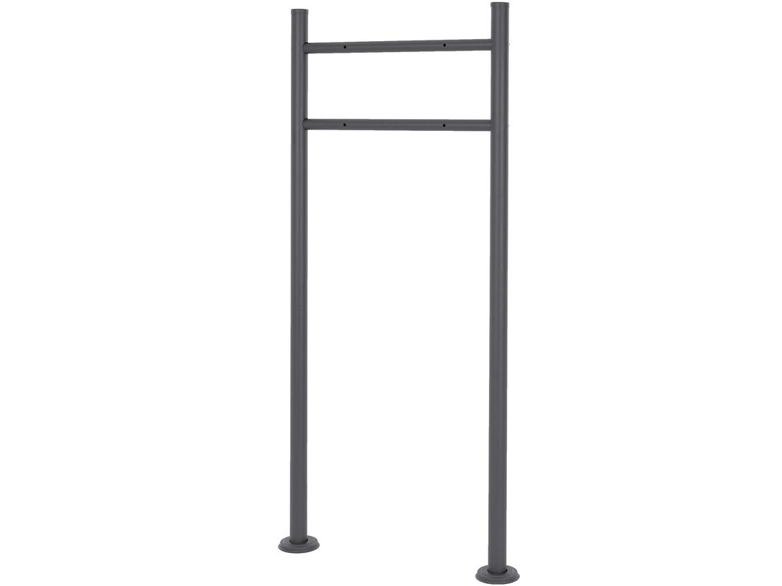 Soporte para buzón de 120 cm de acero inoxidable negro ML-DESIGN