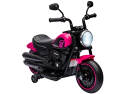 Moto Eléctrica Infantil 6v 3km/h Faro Led Ruedines 18-36 Meses Rosa
