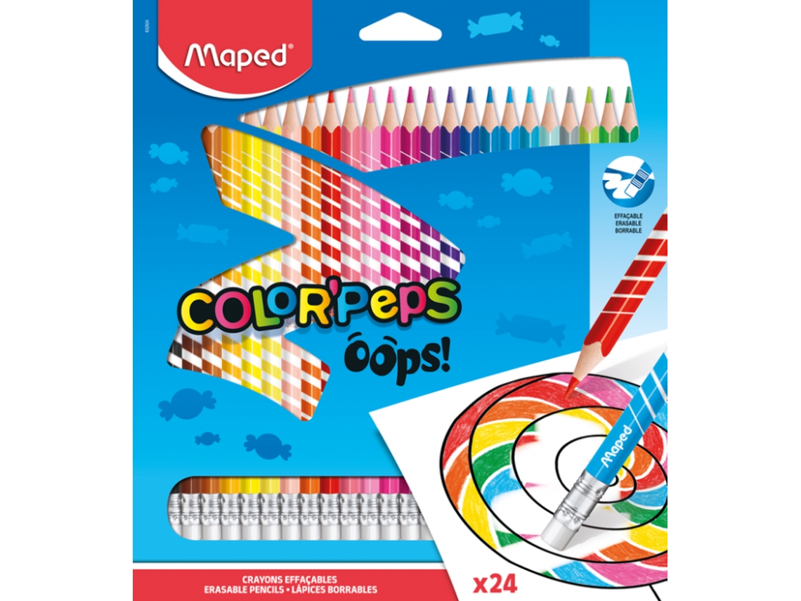 Caixa 24 Lápis Apagáveis Color Peps Ups Maped