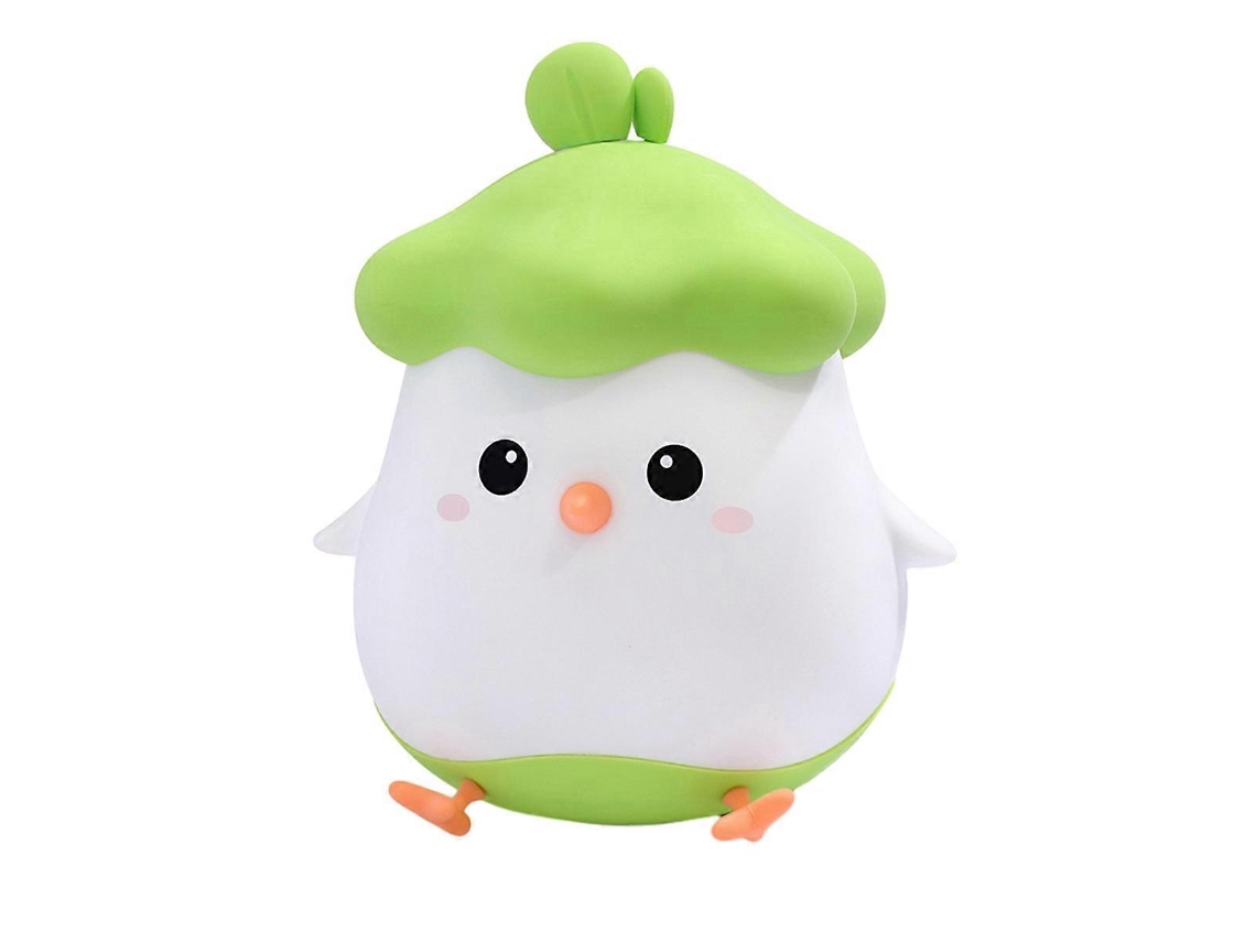 Luz nocturna infantil con forma de pollo y verduras. Diseño adorable, con control de presión, portátil, carga USB y brillo ajustable. Rosewell