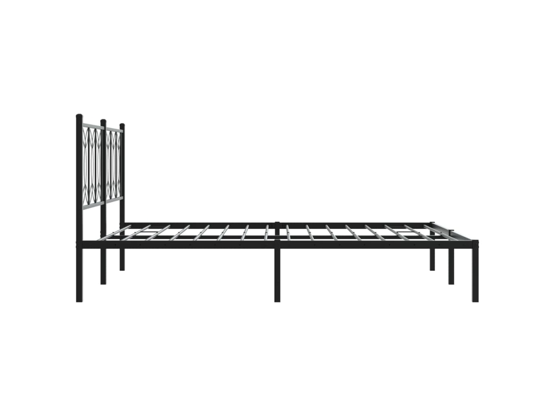 Maison Exclusive - Estructura Cama Sin Colchón Con Cabecero Metal Negro 150x200 Cm