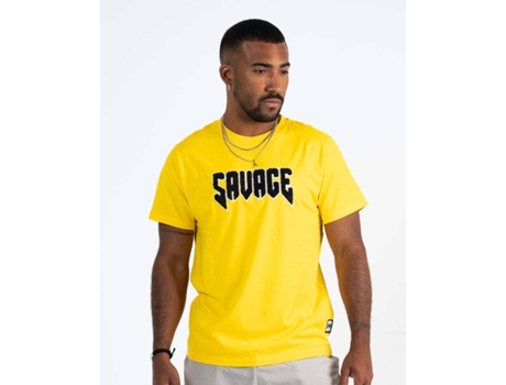 T-shirt Básica SAVAGE Crew Algodón Hombre (M - Amarillo)