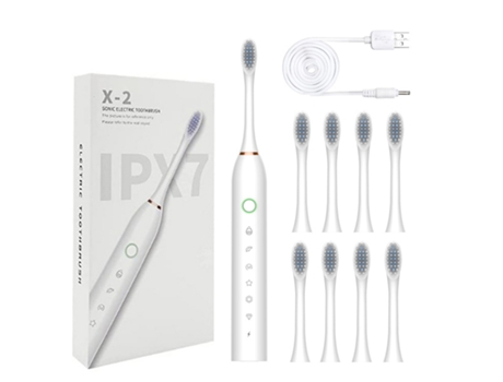 Cepillo de Dientes Eléctrico TRUMSEN X-2 Plus Blanco (45000 Rpm - 6 Modos - Recargable)