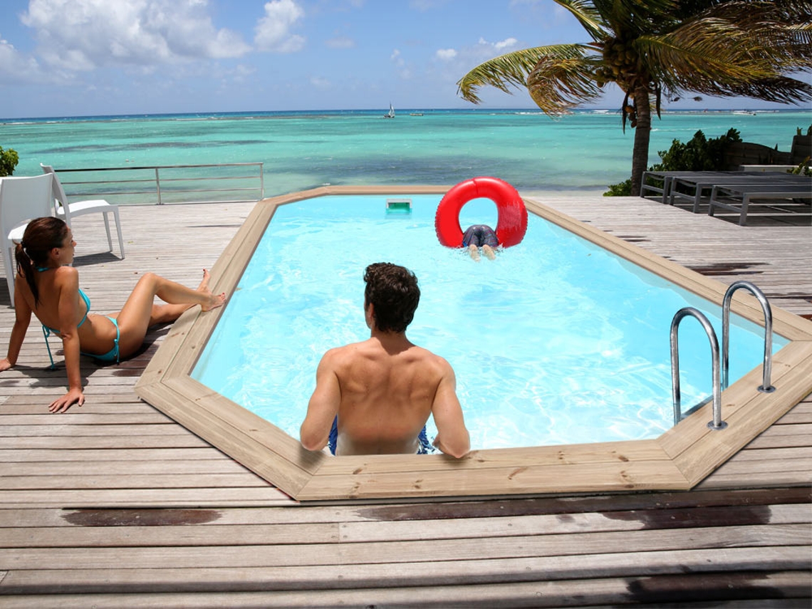 Piscina de madera "Cordoue" - 3.48 x 2.15 x 1.18 m HABITAT ET JARDIN