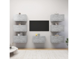Estantería/Muebles de TV 7 Pzs 30,5X30X60 Cm Contrachapado Gris Cemento