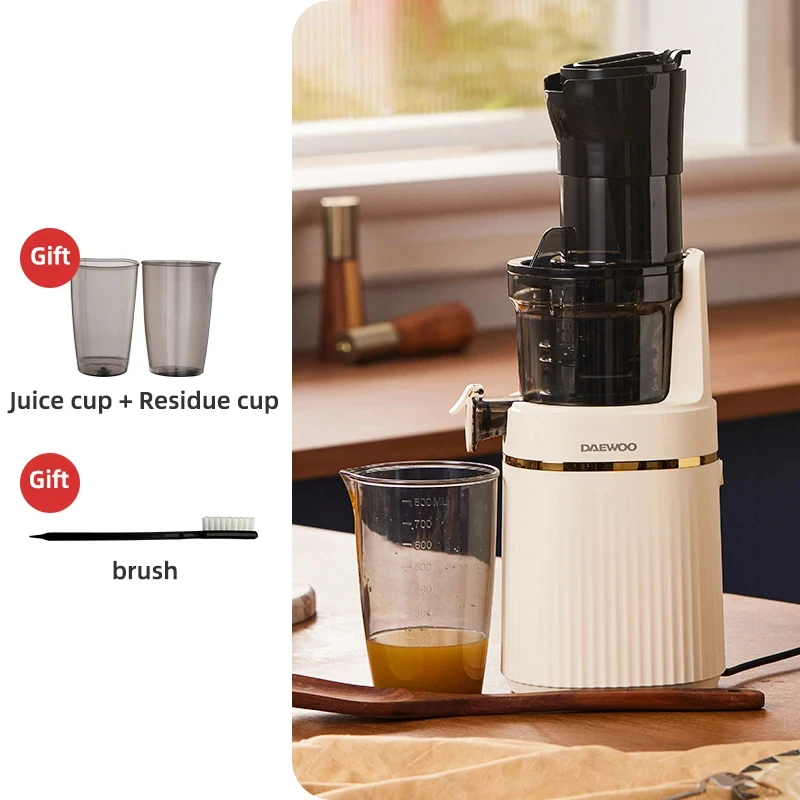 (blanco 220v) Exprimidor De Gran Diámetro Con Separación De Residuos,exprimidor Doméstico Multifuncional De Frutas Y Verduras De Baja Velocidad