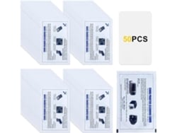 Paquete De 50 Tiras De Limpieza De Plástico Blanco De Doble Cara Para Lectores De Tarjetas