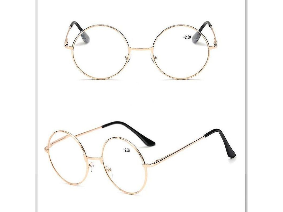 Gafas De Lectura Redondas De Metal Estilo Vintage +1.00~4.00 Unisex Regalo Ideal