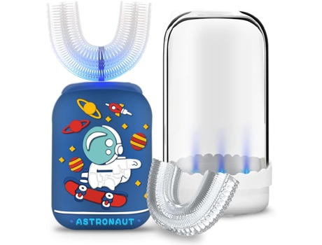 Cepillo de dientes eléctrico ZMDECQNA para niños en forma de U Astronauta Cepillo automático ultrasónico con temporizador inteligente para 2-6 niño...