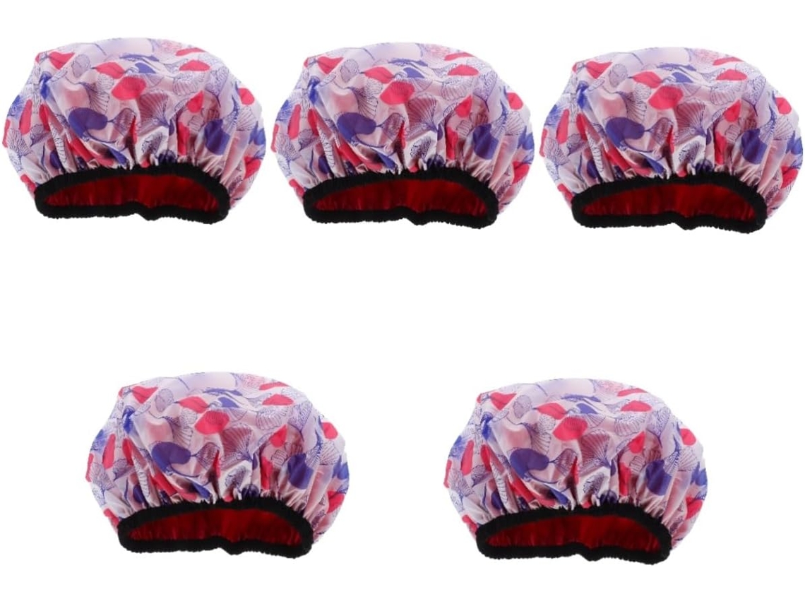 Juego de 5 gorros de ducha impermeables y transpirables de doble capa para secar el cabello. Gokoco