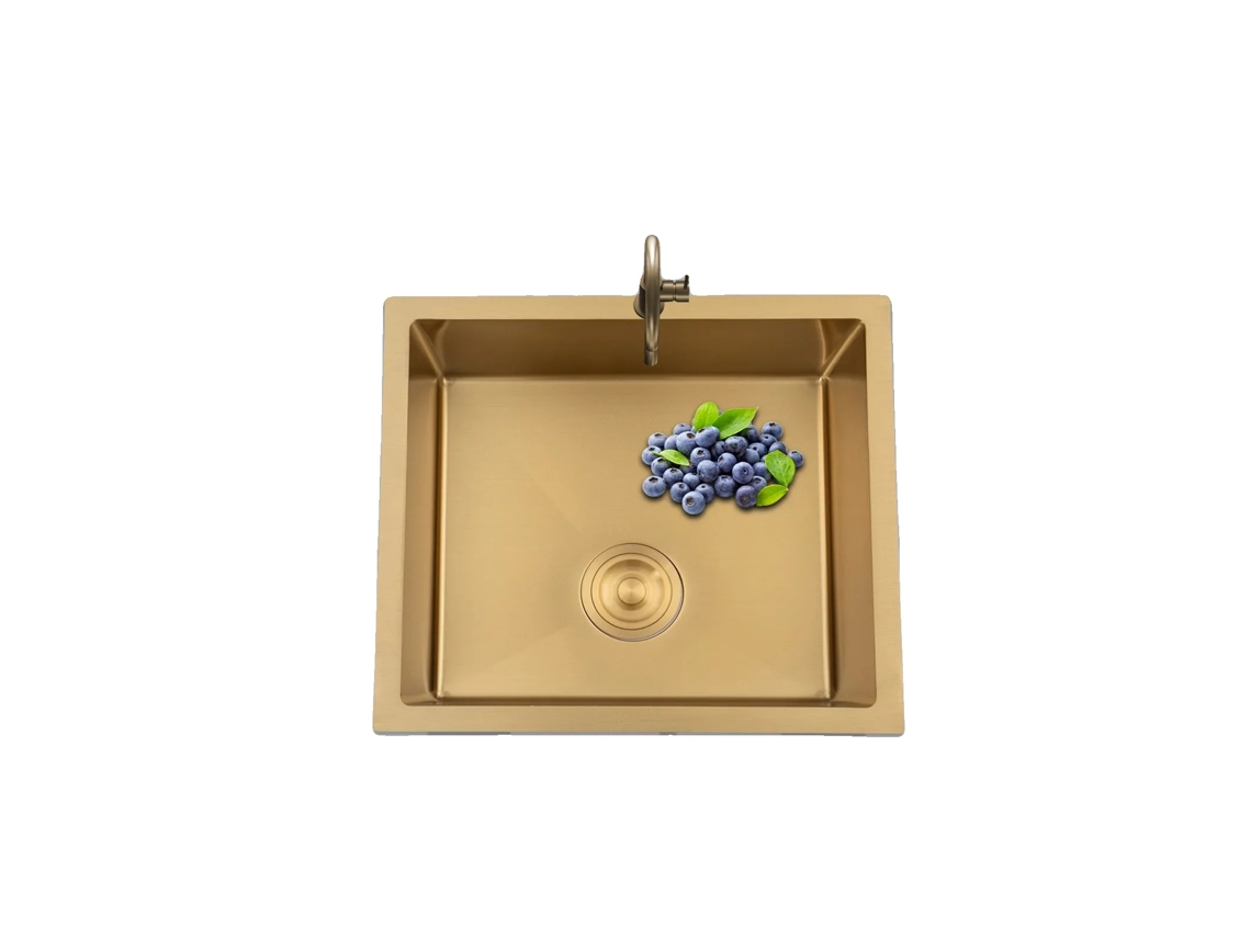Fregadero de cocina, acero inoxidable 201, 50 x 45 cm, 20 cm de profundidad, capacidad de 3 L, diseño rectangular OEM