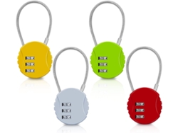 Candado de combinación para equipaje, 4 candados antirrobo de cable redondo, aptos para mochilas y maletas Cuich