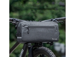 Bolsa para manillar de bicicleta de montaña - Bolsa multifuncional de gran capacidad (gris)