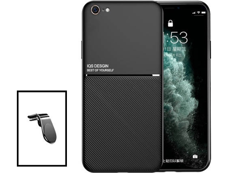 Kit Carcasa Magnética Anti Choque + Soporte Auto Magnético L iPhone SE 2022 G4M Negro