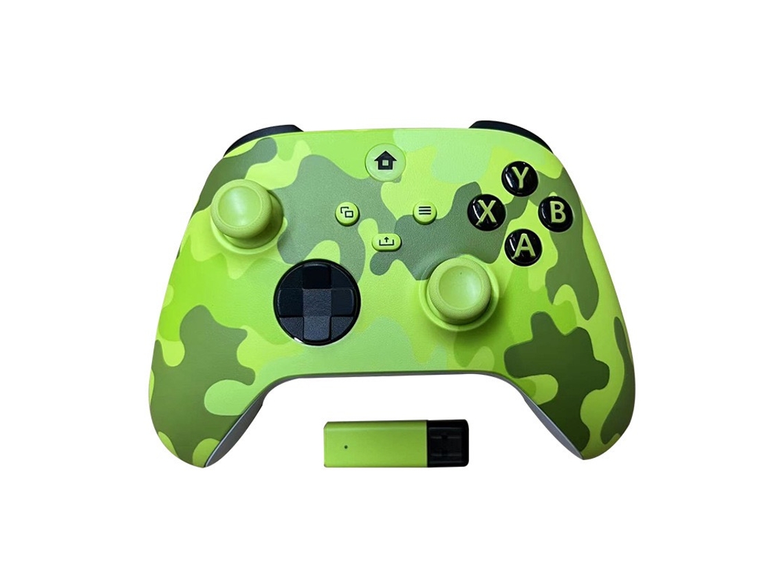 Mando inalámbrico 2.4G para Xbox One Series X/S con receptor USB, joystick compatible con Windows PC, color verde camuflaje. Aeuzwr
