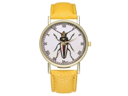 Reloj De Pulsera Retro De Moda Unisex De Cuarzo Zhoulianfa Amarillo